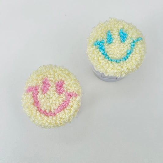 Smiley Face | Punch Needle Phone Grips