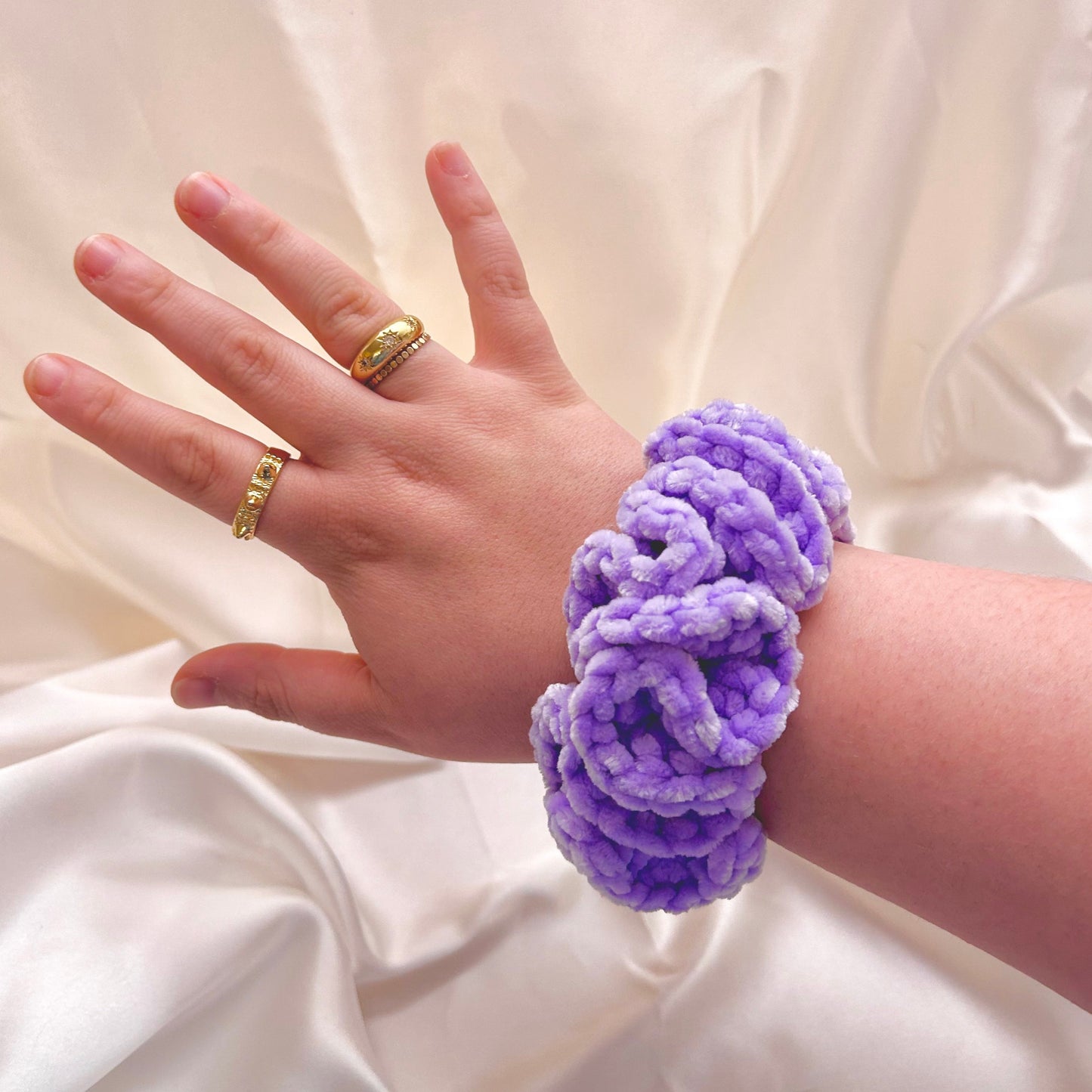Purple XL Crochet Velvet Scrunchie