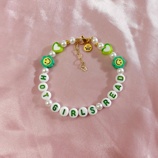 Hot Girls Read - Green Friendship Bracelet