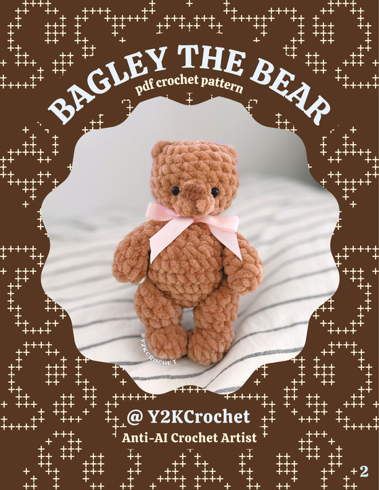 DIGITAL PATTERN: Bagley the Mini Teddy Bear Plushie + Bag Charm