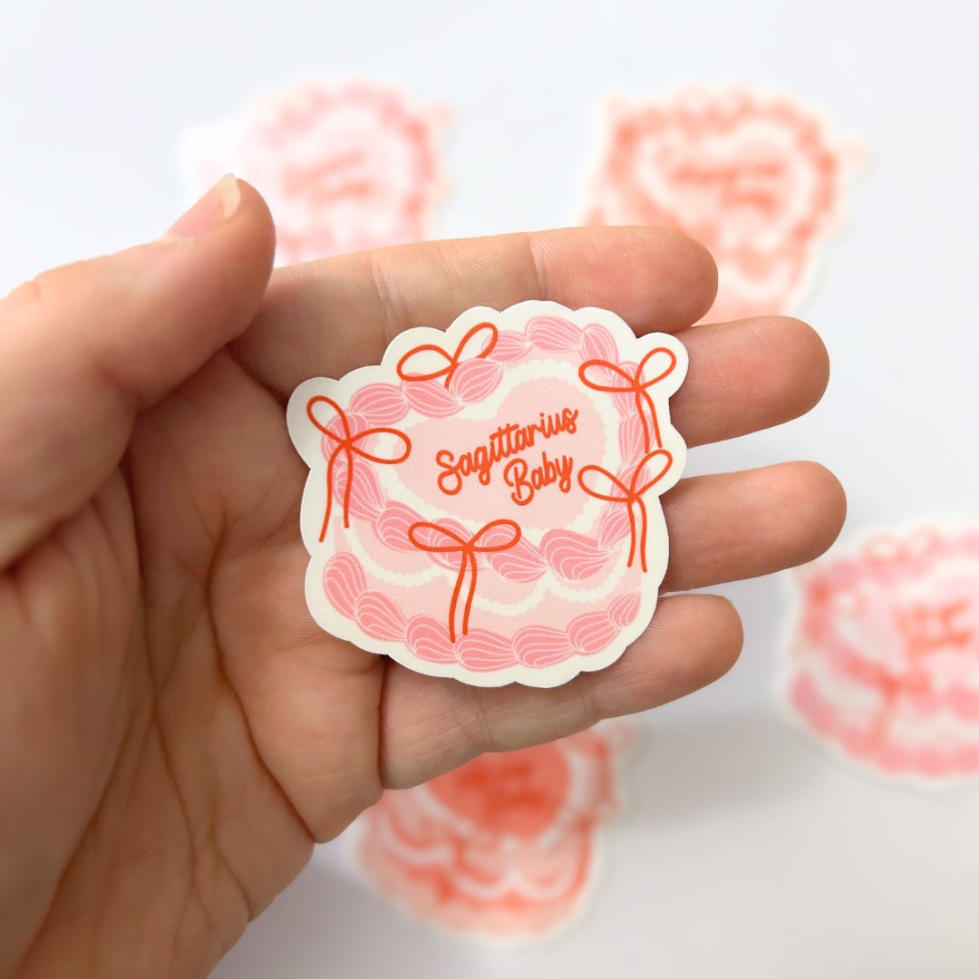 Zodiac Signs as Cakes - Sun Sign Vinyl Astrology Sticker