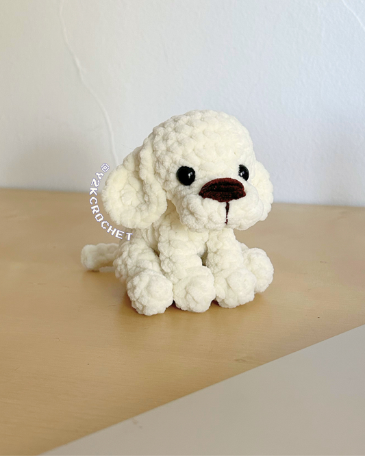 Lucy the White Lab Plushie - Crochet Labrador Puppy Plushie