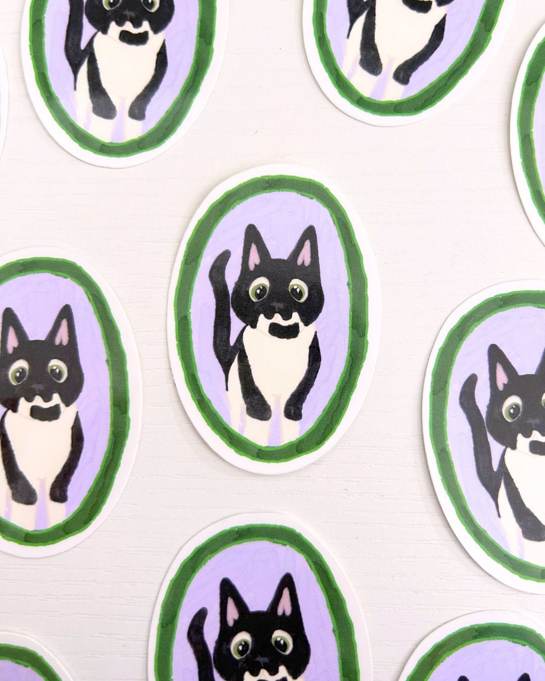 Bijou Tuxedo Cat Portrait Sticker