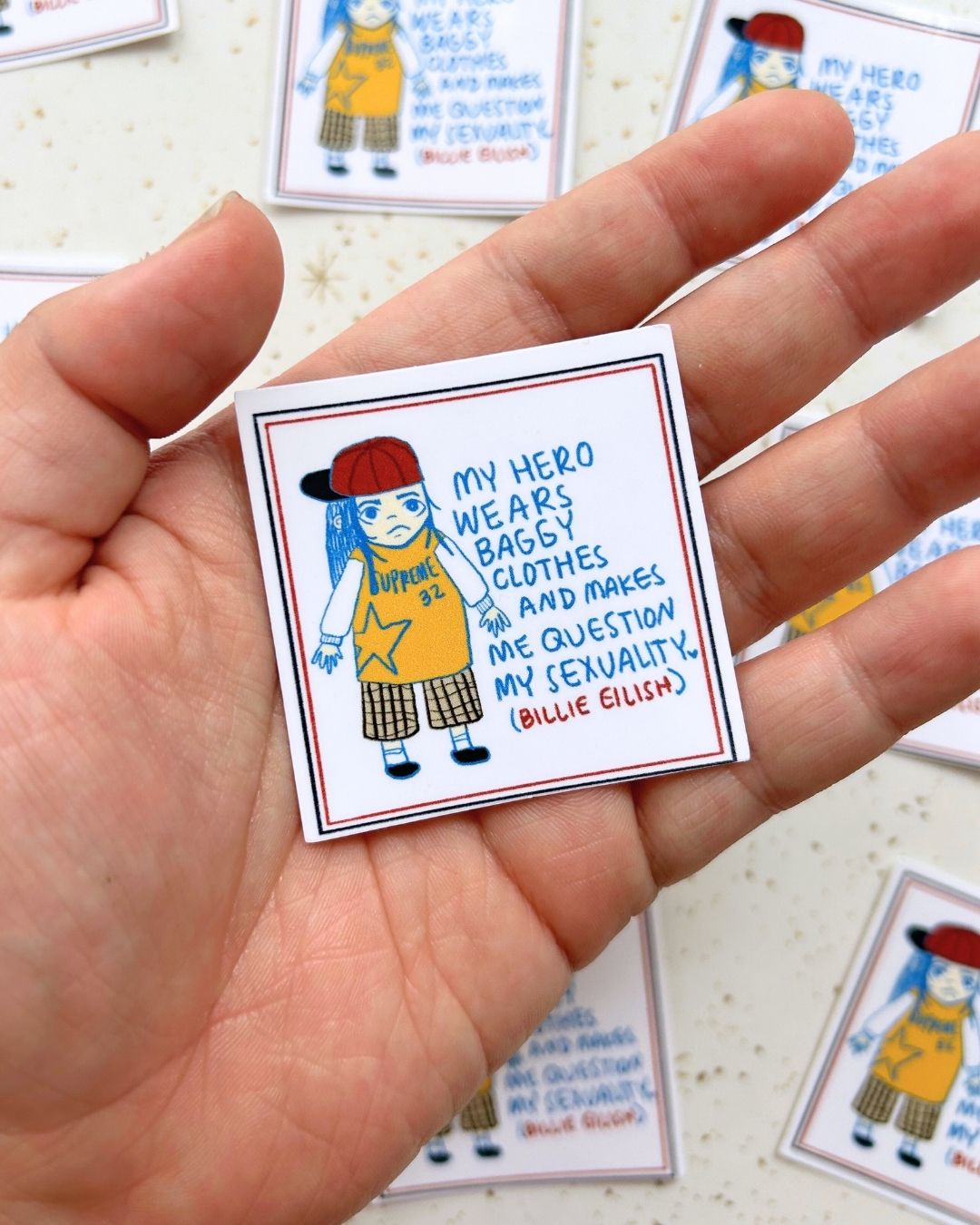 Billie Eilish is My Hero Sticker - Gay Stickers
