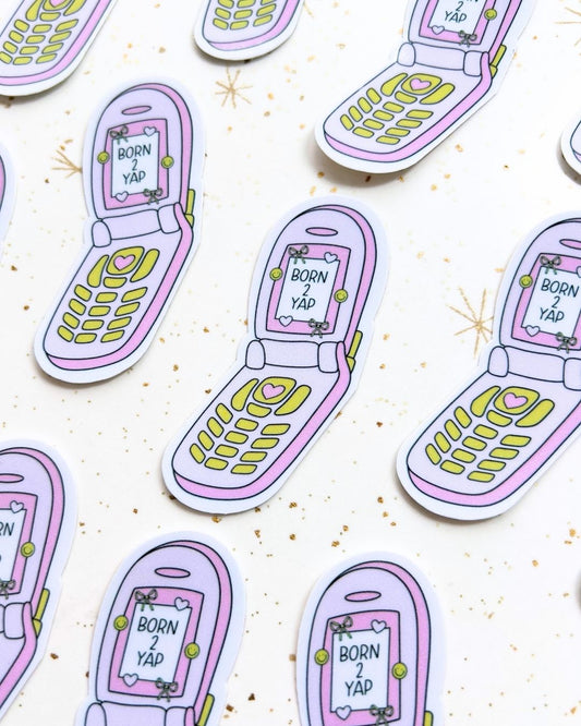 Born 2 Yap Phone - Y2K Flip Phone Sticker