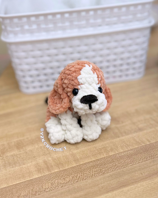 Bubs the Baby Beagle Plushie - Crochet Beagle Puppy Plushie