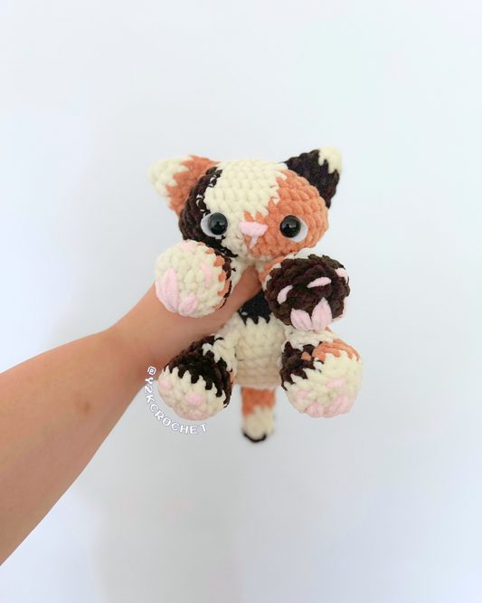 Cora the Baby Kitty Plushie - Crochet Calico Cat Plushie