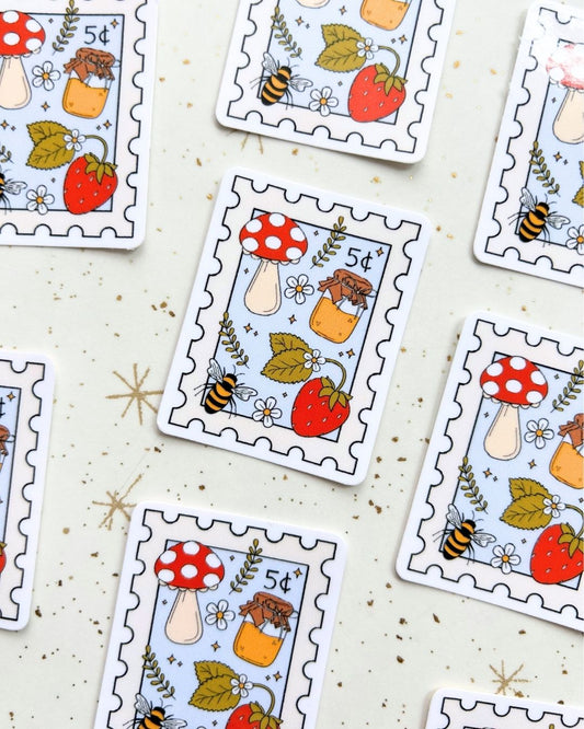 Cottagecore Postage Stamp - Homestead Themed Sticker