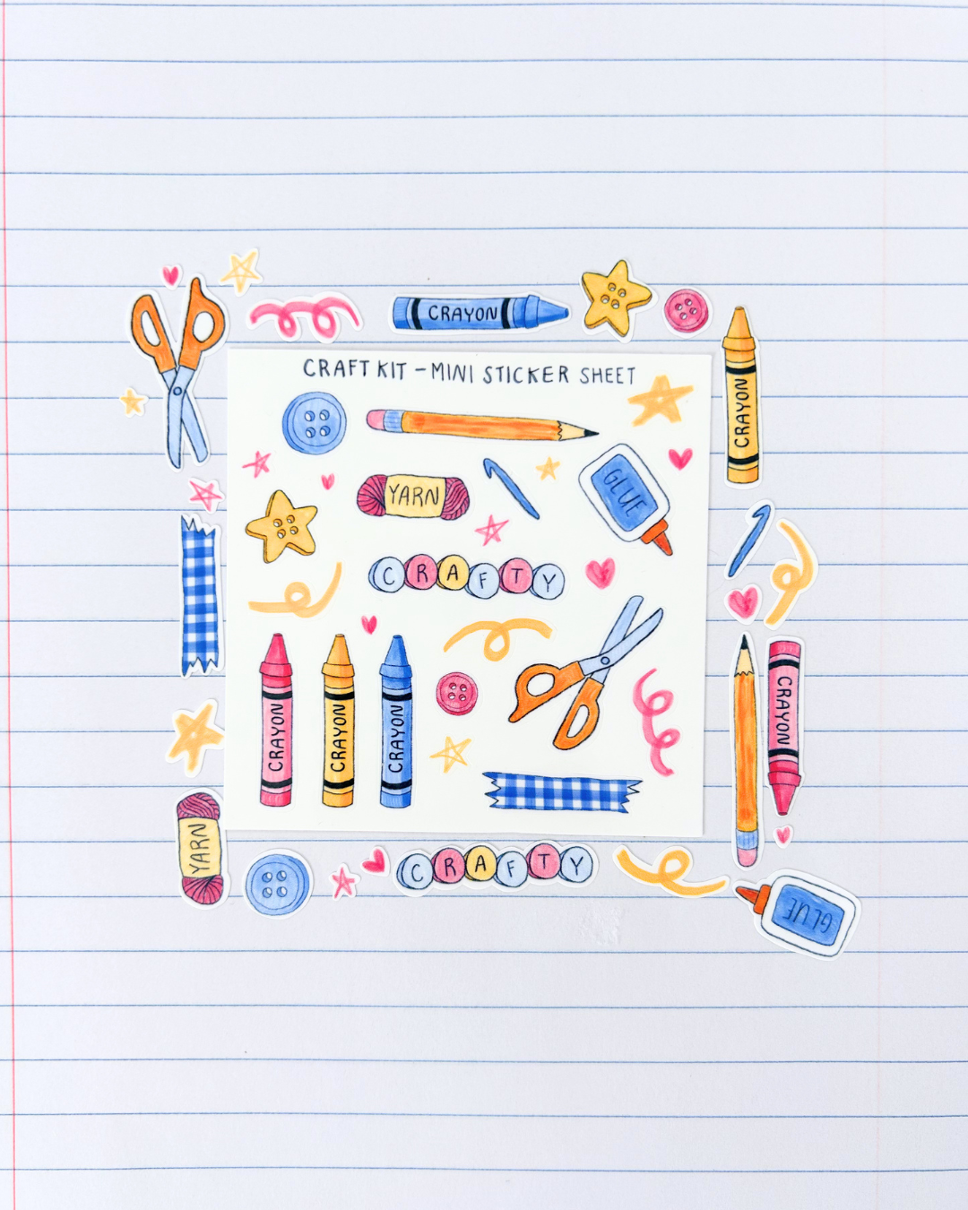 Craft Kit Mini Sticker Sheet - Junk Journal / Planner Stickers