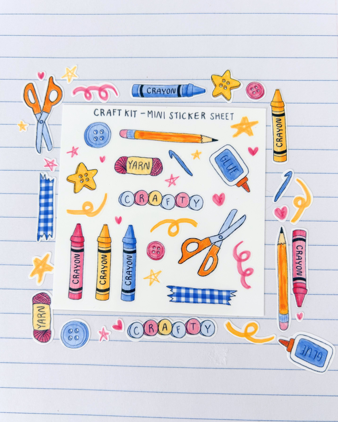 Craft Kit Mini Sticker Sheet - Junk Journal / Planner Stickers