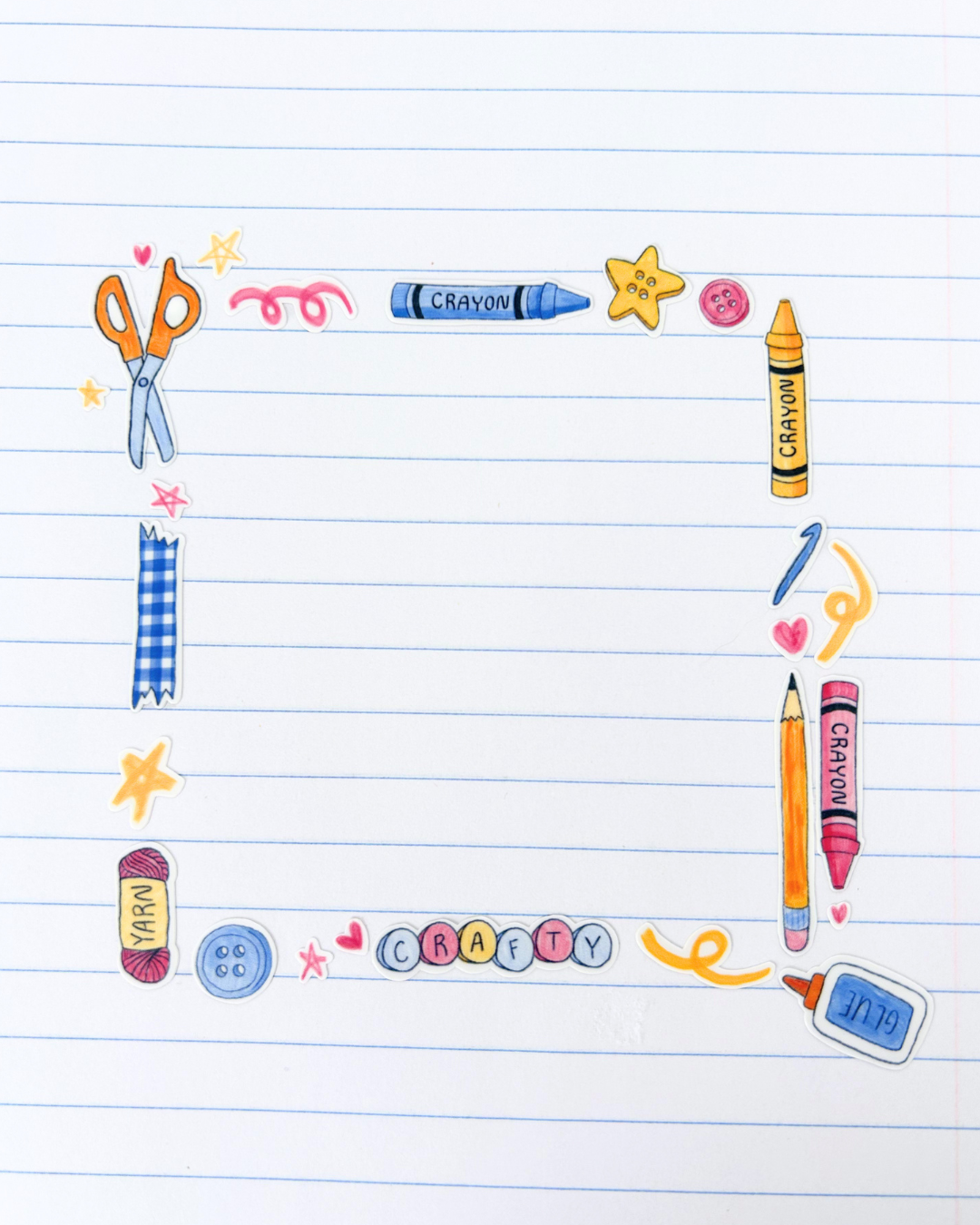 Craft Kit Mini Sticker Sheet - Junk Journal / Planner Stickers
