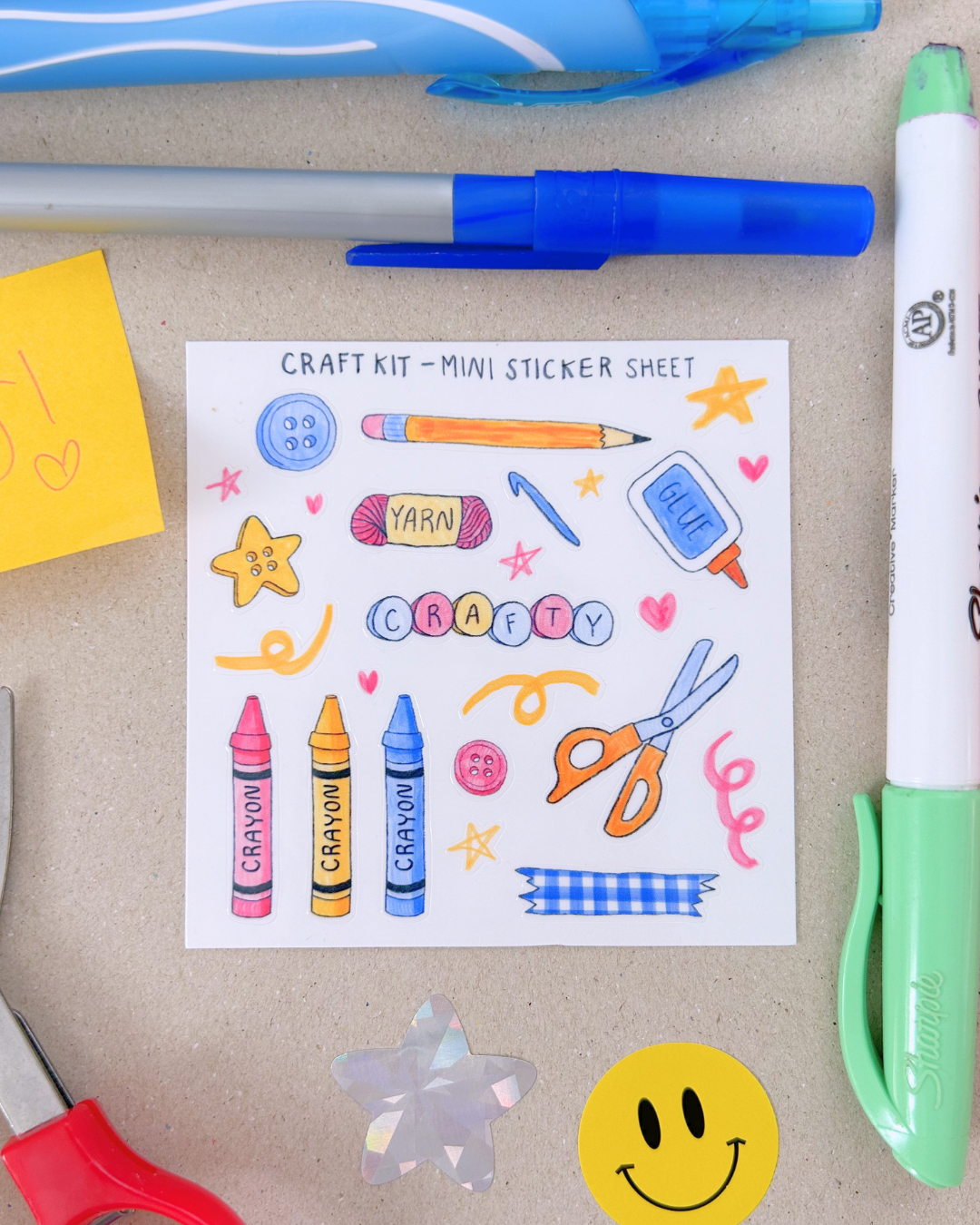 Craft Kit Mini Sticker Sheet - Junk Journal / Planner Stickers