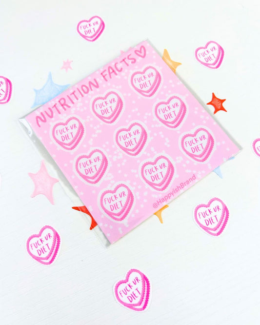 Nutrition Facts Mini Sticker Sheet - Junk Journal / Planner Stickers