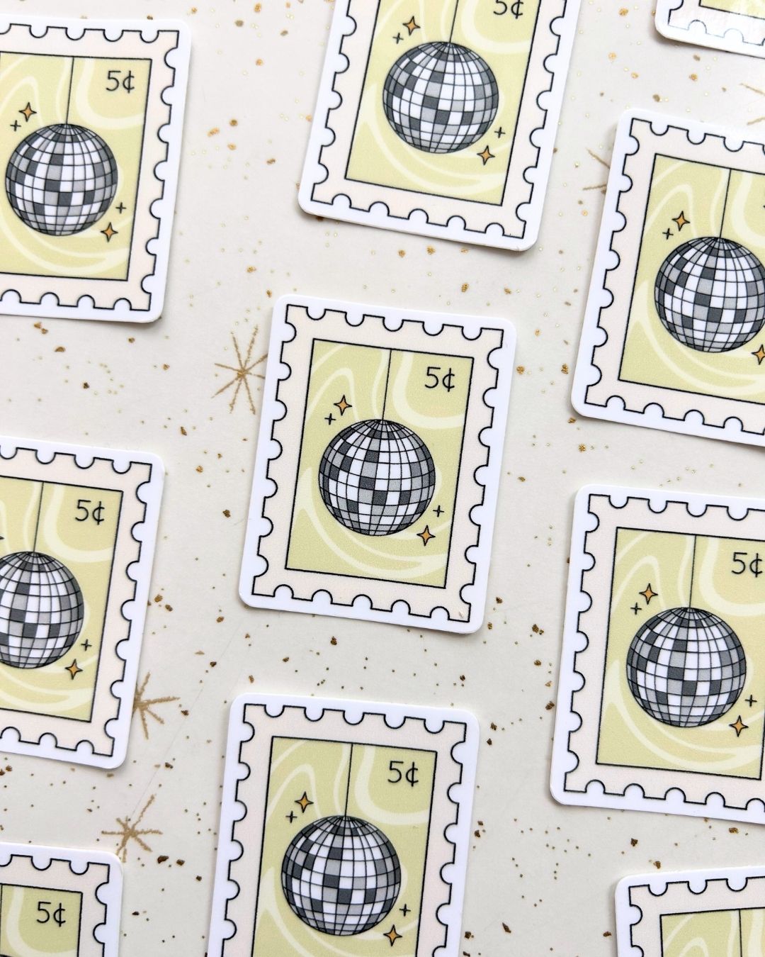Disco Ball Postage Stamp - Preppy Sticker
