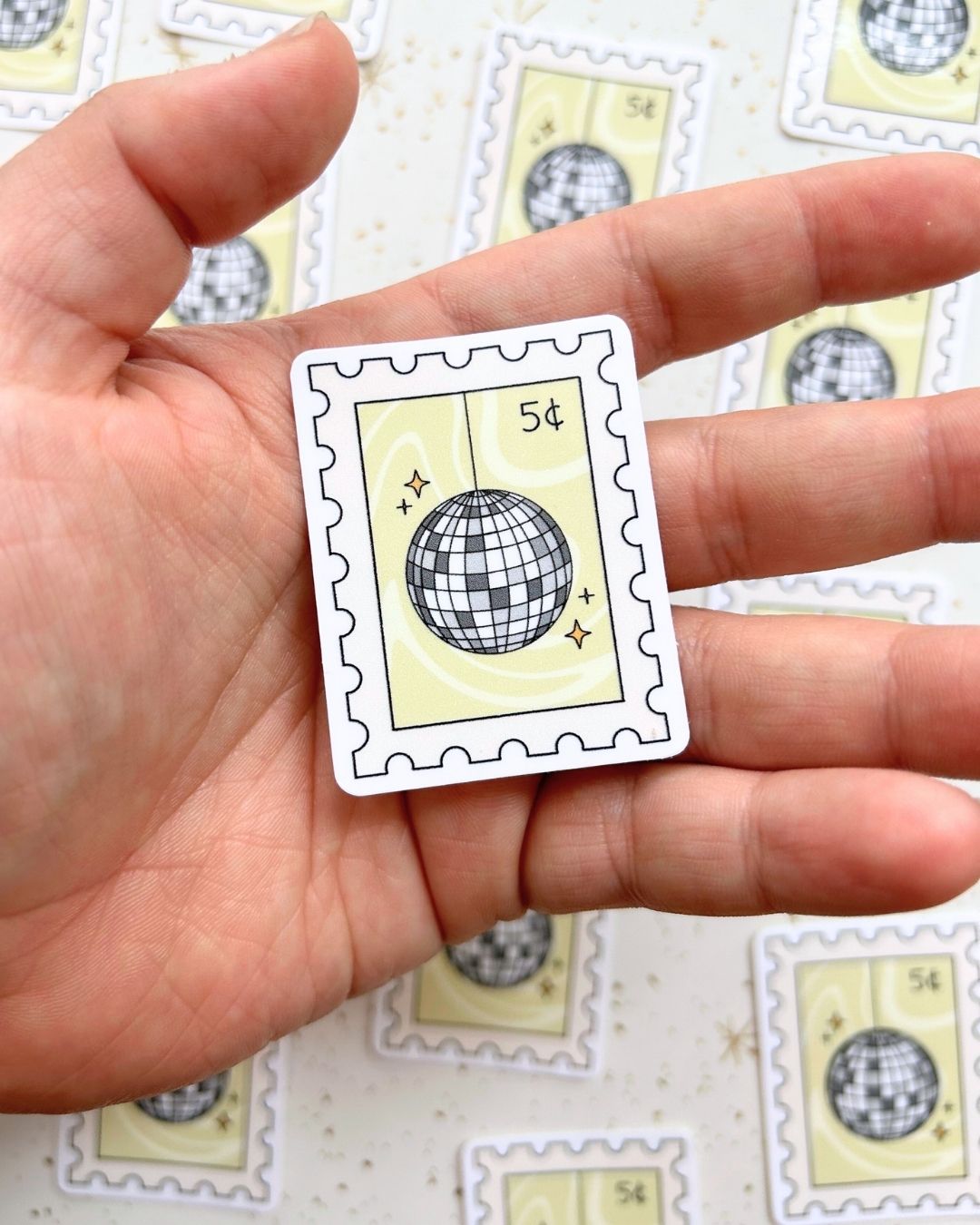 Disco Ball Postage Stamp - Preppy Sticker