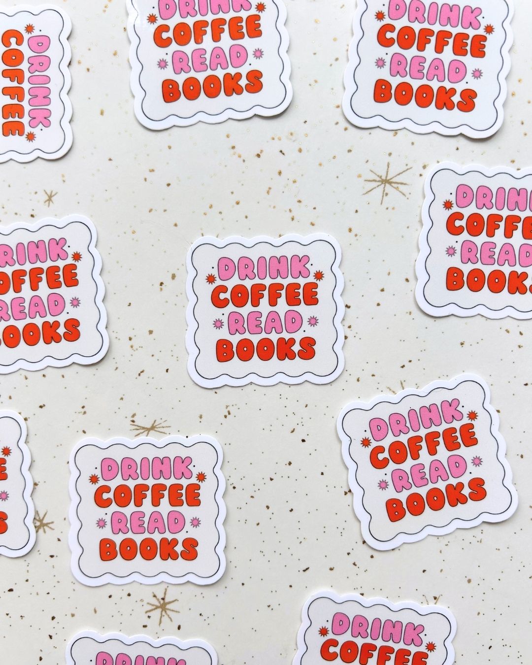 Drink Coffee Read Books - Bookish Reading Sticker
