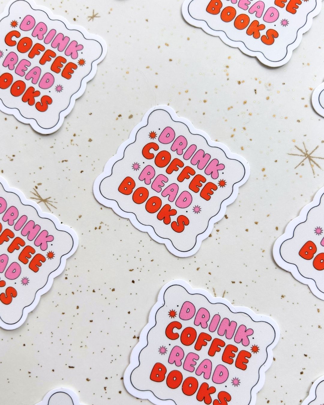 Drink Coffee Read Books - Bookish Reading Sticker