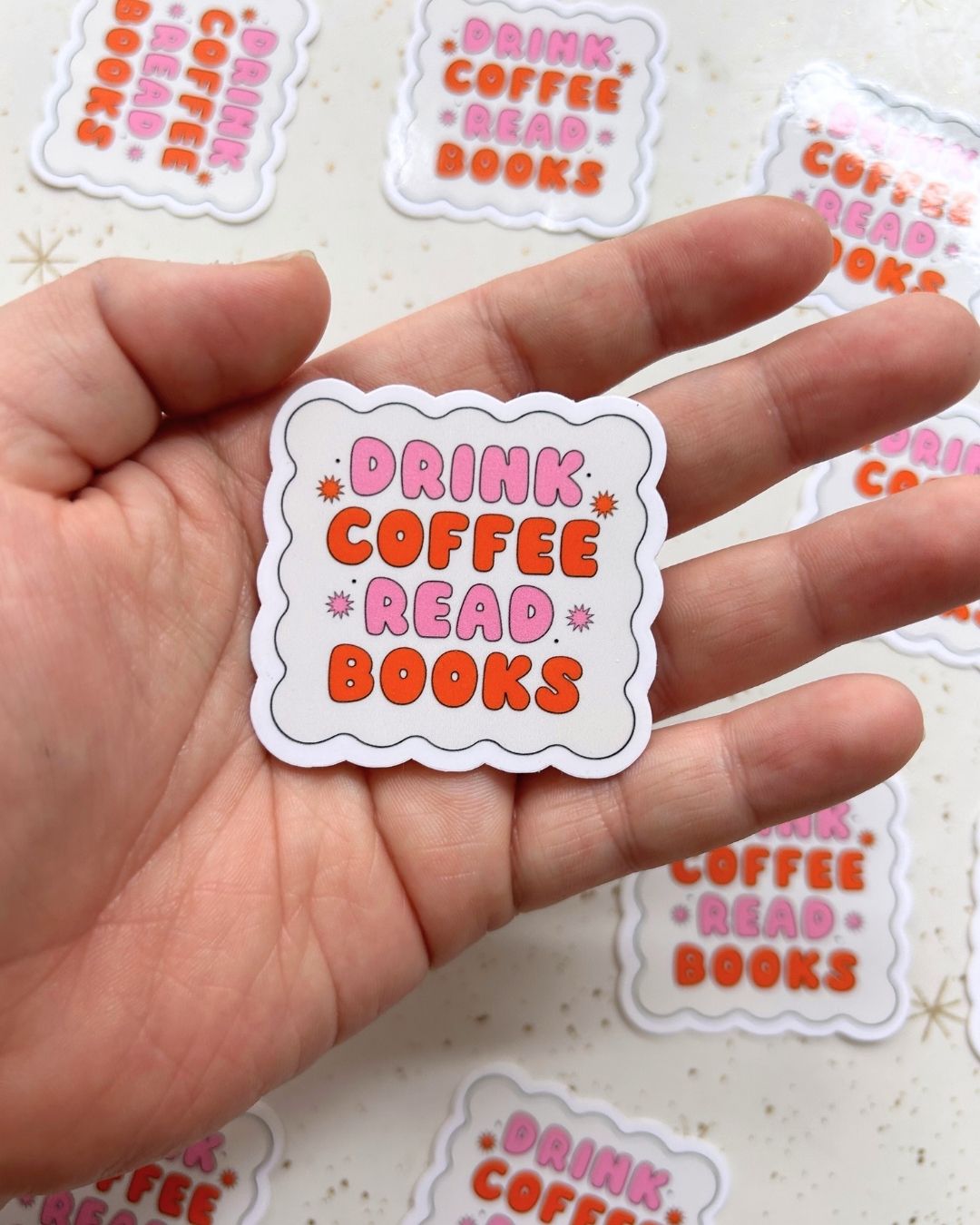 Drink Coffee Read Books - Bookish Reading Sticker
