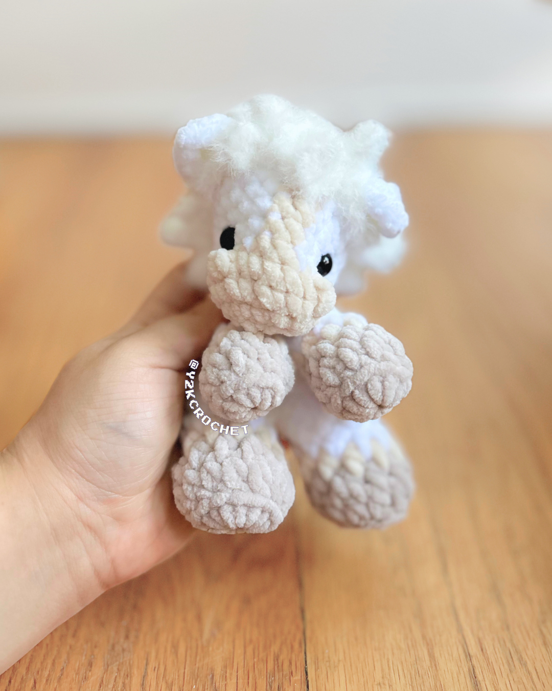 Albert the White Horse Plushie - Crochet Cremello Foal Plushie
