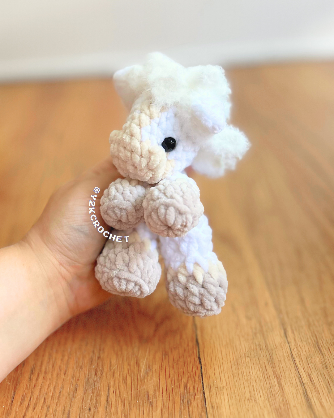 Albert the White Horse Plushie - Crochet Cremello Foal Plushie