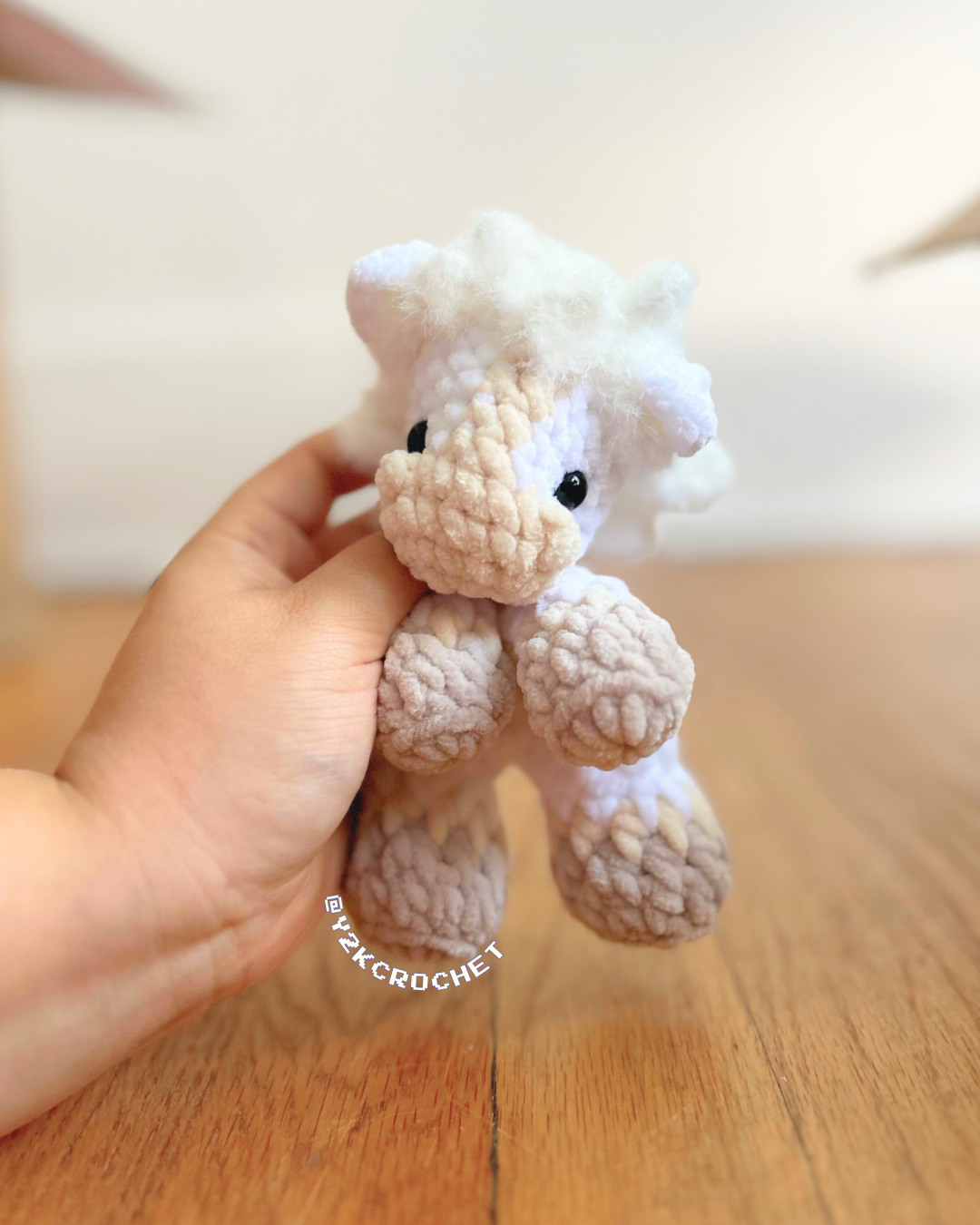 Albert the White Horse Plushie - Crochet Cremello Foal Plushie