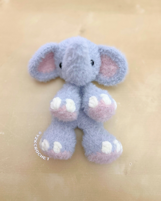 Elmur the baby Elephant Plush - Made to Order Crochet Snuggler Plushie