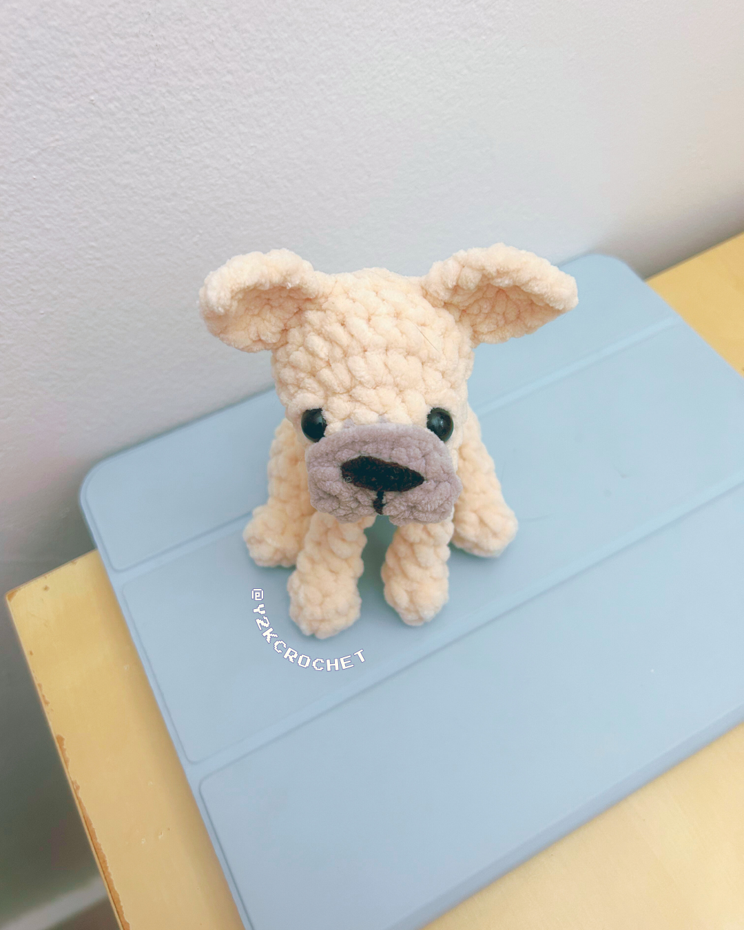 Fig the Baby Frenchie Plushie - Crochet French Bulldog Puppy Plushie