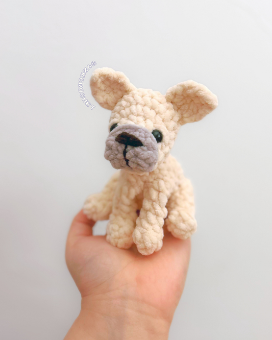 Fig the Baby Frenchie Plushie - Crochet French Bulldog Puppy Plushie