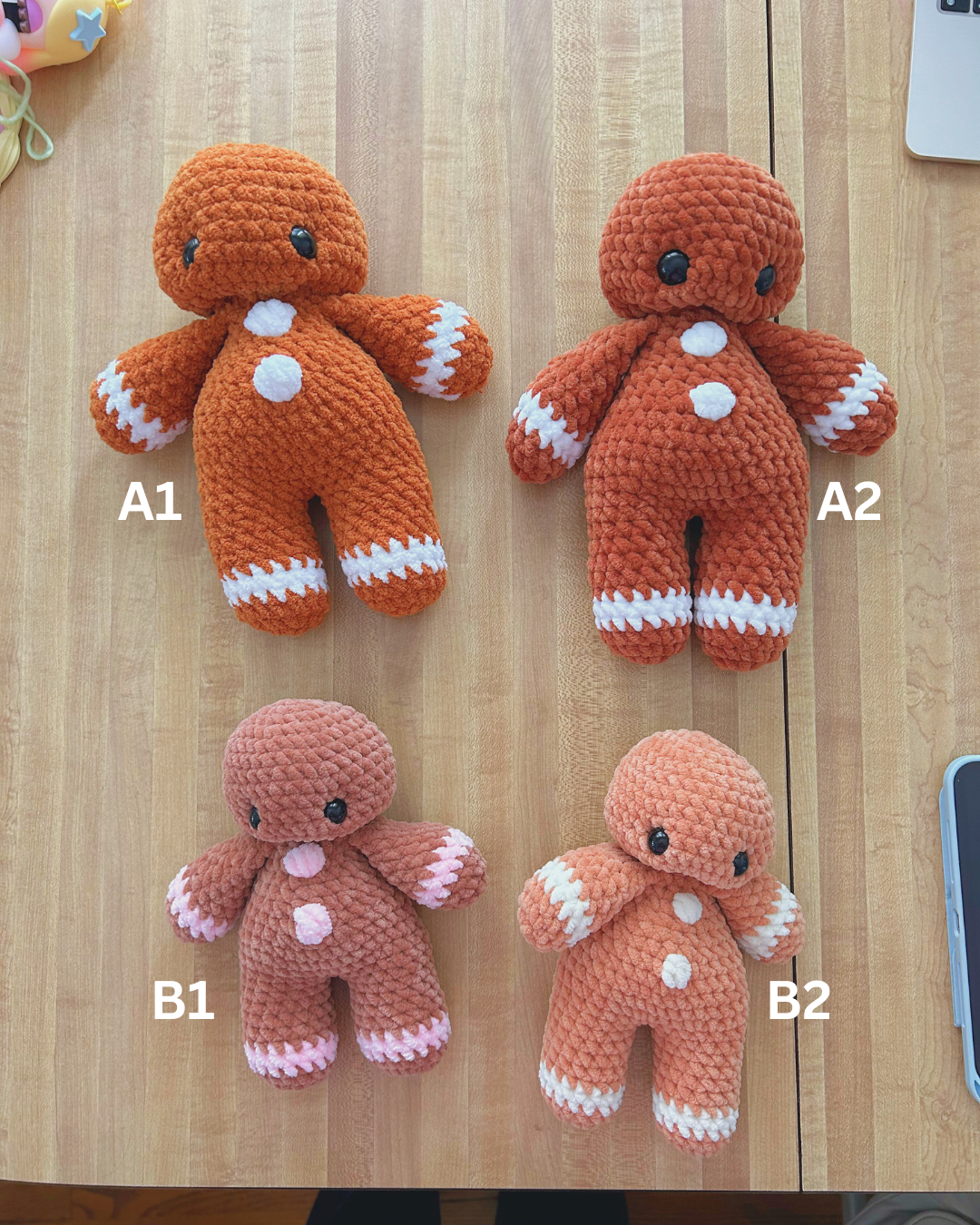 Grady Gingerbread Boy Plushies - Handmade Gingerbread Plushie
