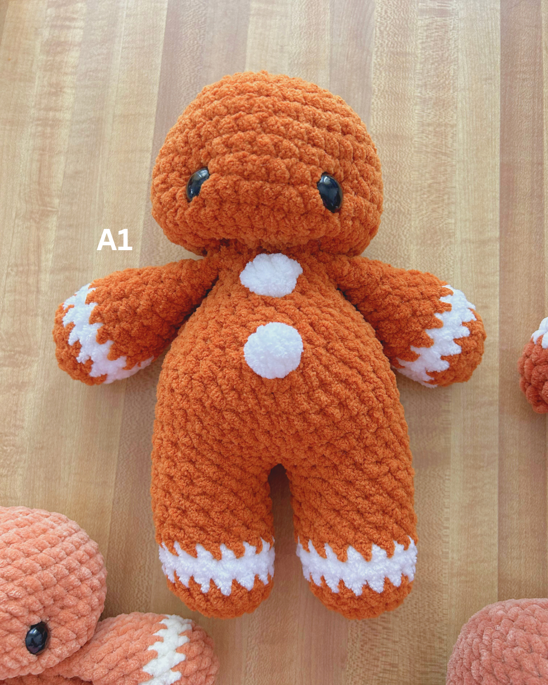 Grady Gingerbread Boy Plushies - Handmade Gingerbread Plushie