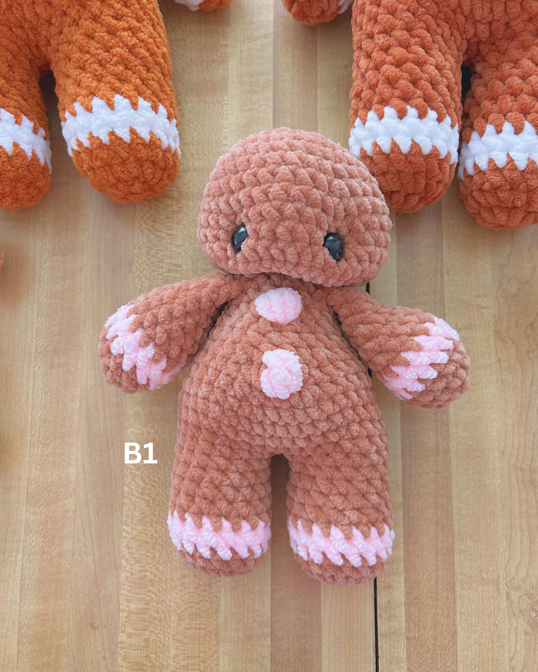 Grady Gingerbread Boy Plushies - Handmade Gingerbread Plushie