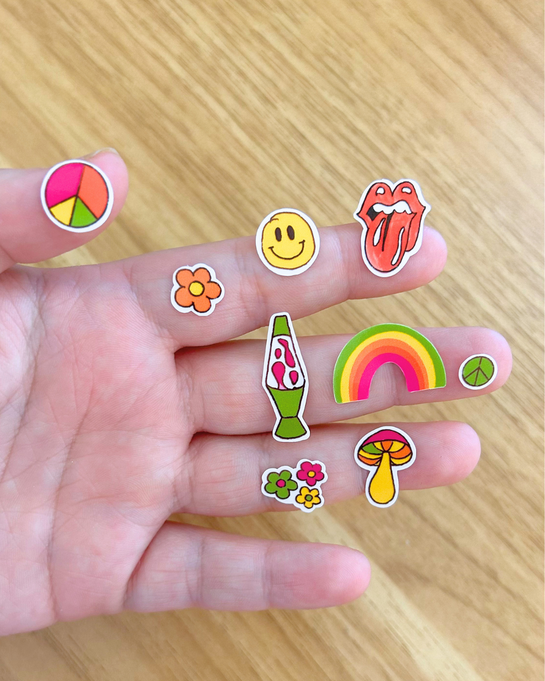 70s Themed Mini Sticker Sheet - Junk Journal / Planner Stickers