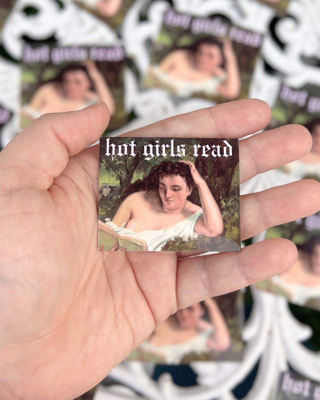 Hot Girls Read in a Forest - Art Sticker - Bookish Spite Sticker