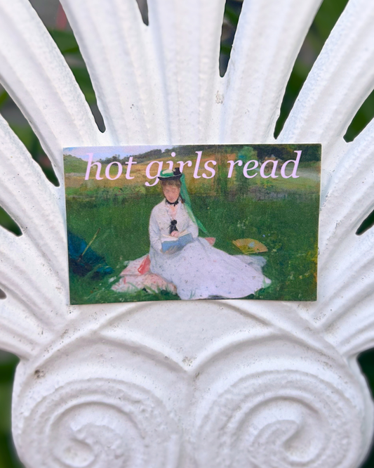 Hot Girls Read in a Field - Art Sticker - Bookish Spite Sticker