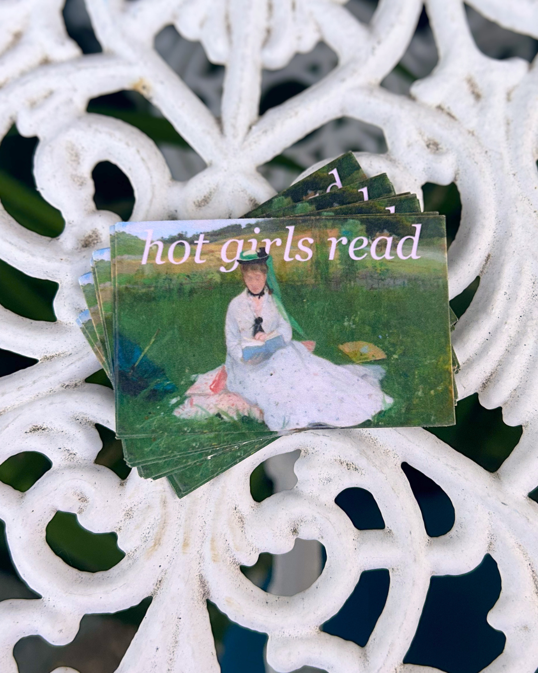 Hot Girls Read in a Field - Art Sticker - Bookish Spite Sticker