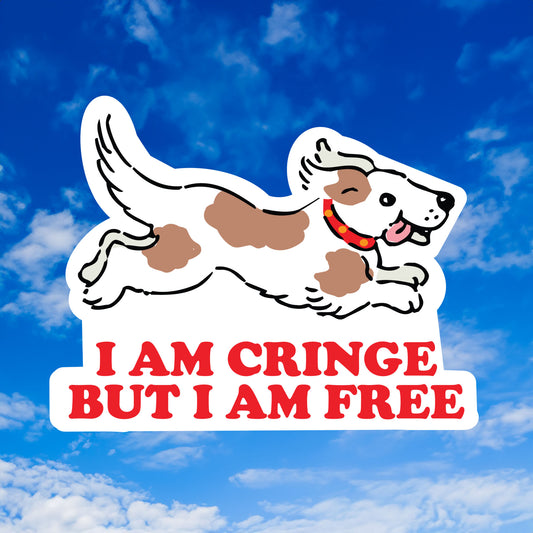 I am Cringe but I am Free Dog Sticker