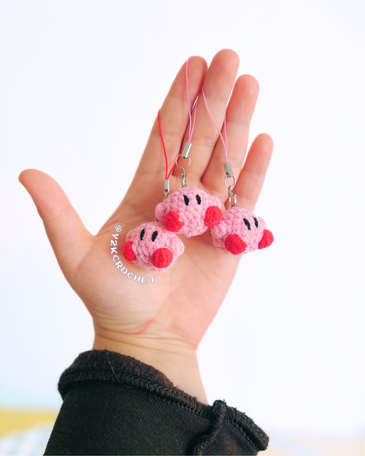 Crochet Kirby Plushie - Bag Charm / Phone Charm