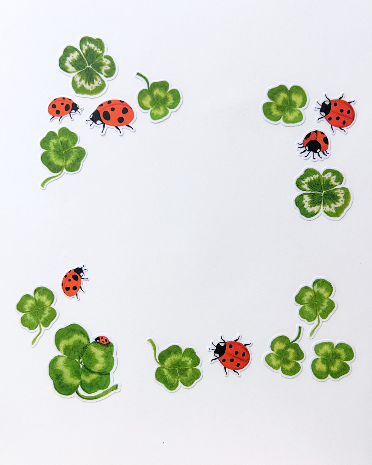 Lucky Ladybug Mini Sticker Sheet - Junk Journal / Planner Stickers