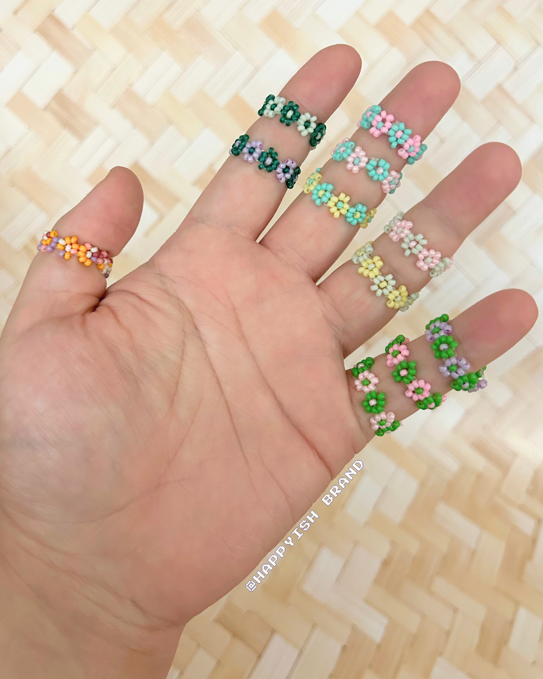 Stretchy Flower Bead Ring - Spring Edition