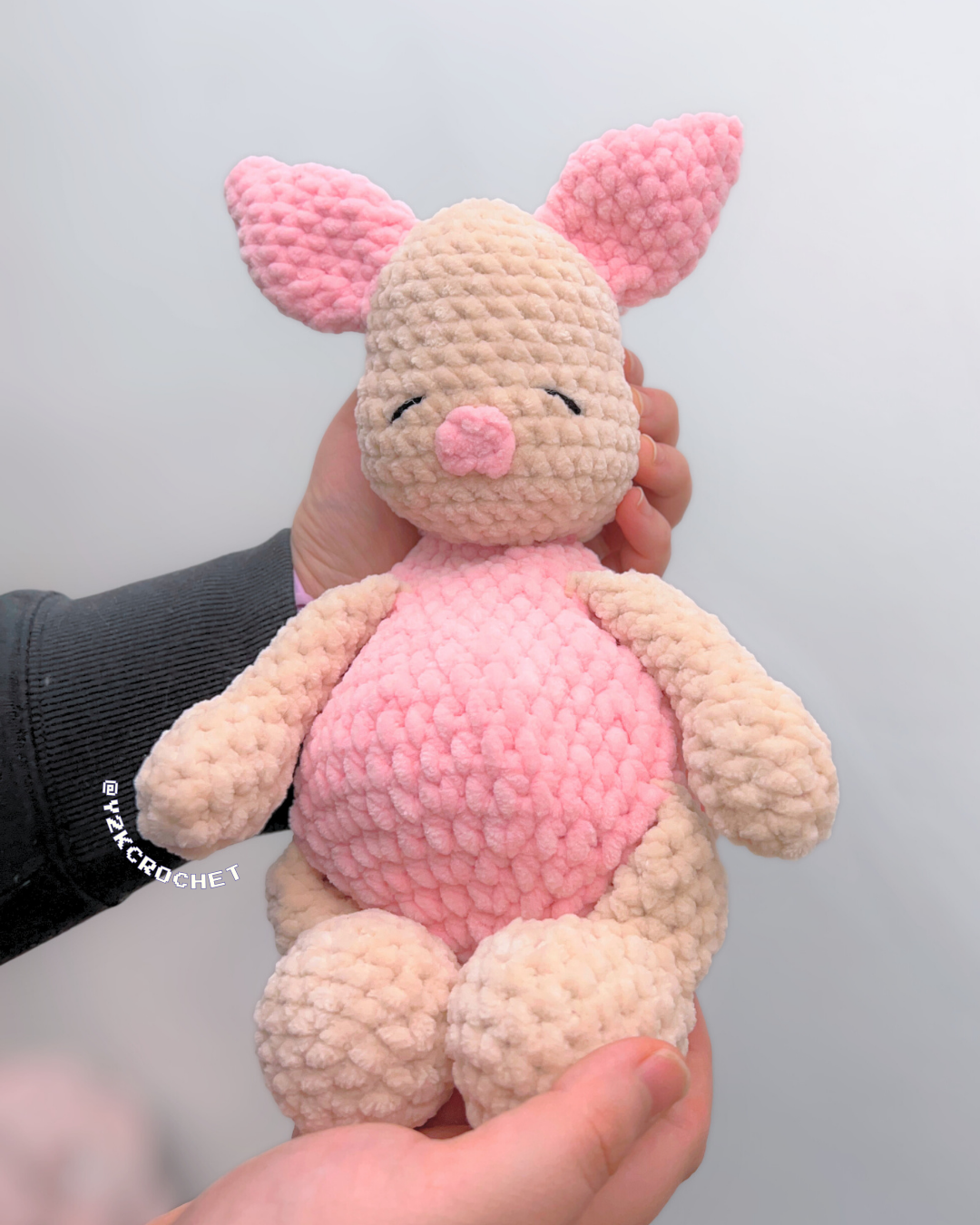 Baby Piglet Plushie - Crochet Pig Snuggler Plushie