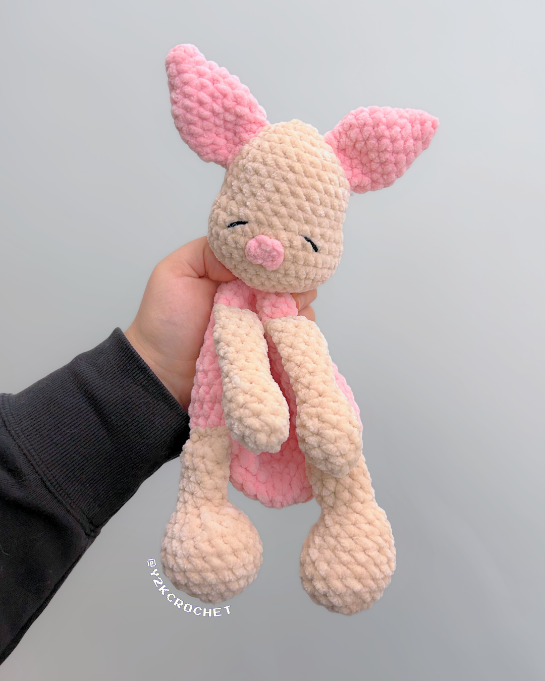 Baby Piglet Plushie - Crochet Pig Snuggler Plushie
