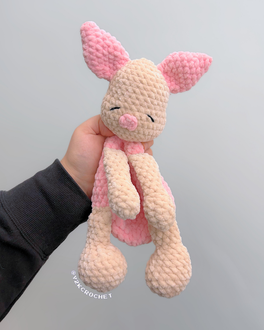 Baby Piglet Plushie - Crochet Pig Snuggler Plushie