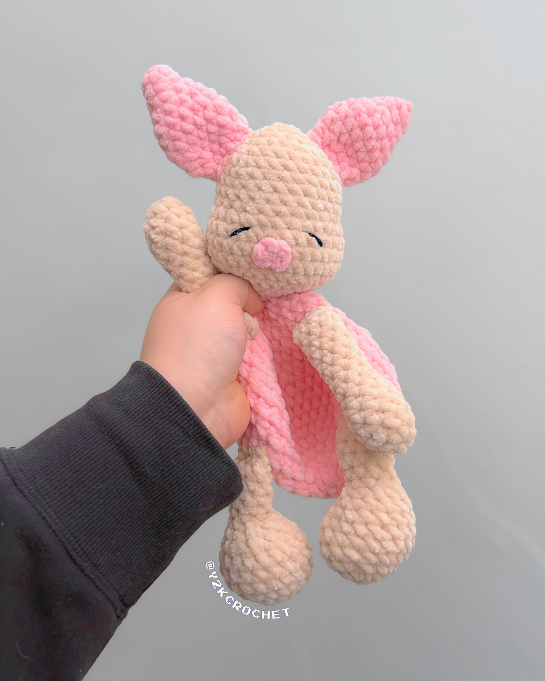 Baby Piglet Plushie - Crochet Pig Snuggler Plushie
