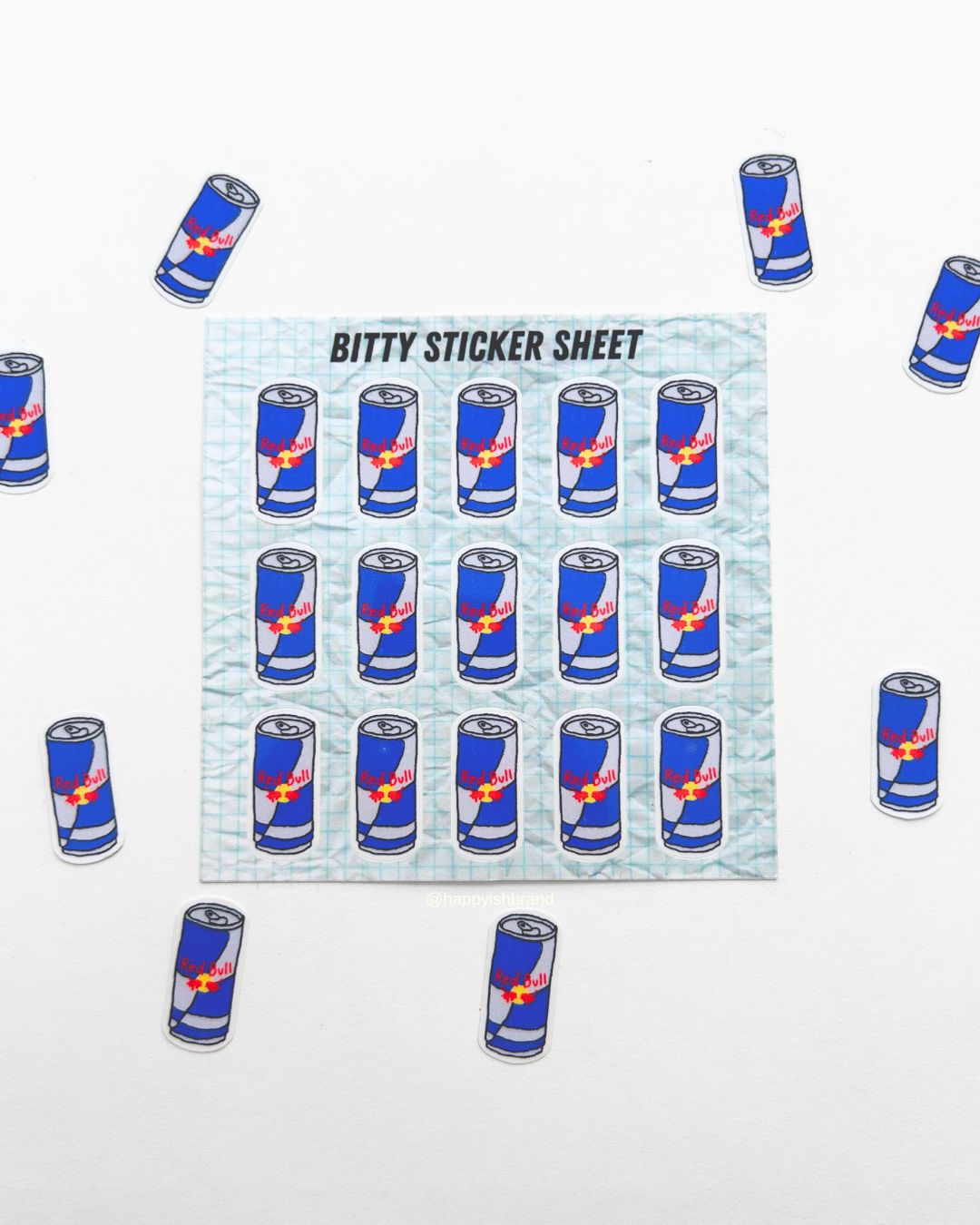 Redbull Mini Sticker Sheet - Junk Journal / Planner Stickers