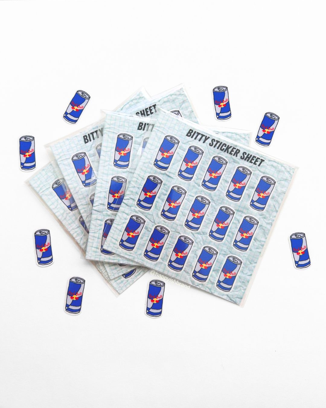 Redbull Mini Sticker Sheet - Junk Journal / Planner Stickers
