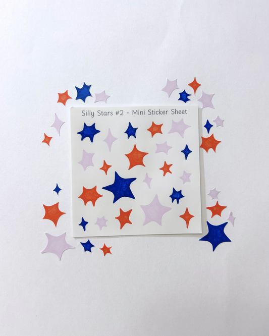 Silly Stars Mini Sticker Sheet - Junk Journal / Planner Stickers