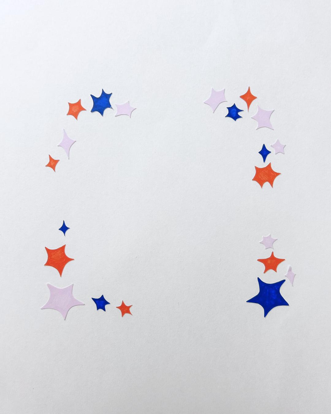 Silly Stars Mini Sticker Sheet - Junk Journal / Planner Stickers
