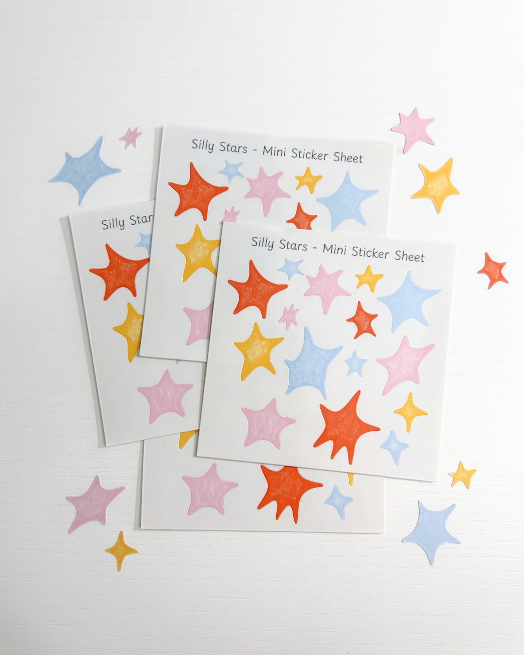 Silly Stars Mini Sticker Sheet - Junk Journal / Planner Stickers