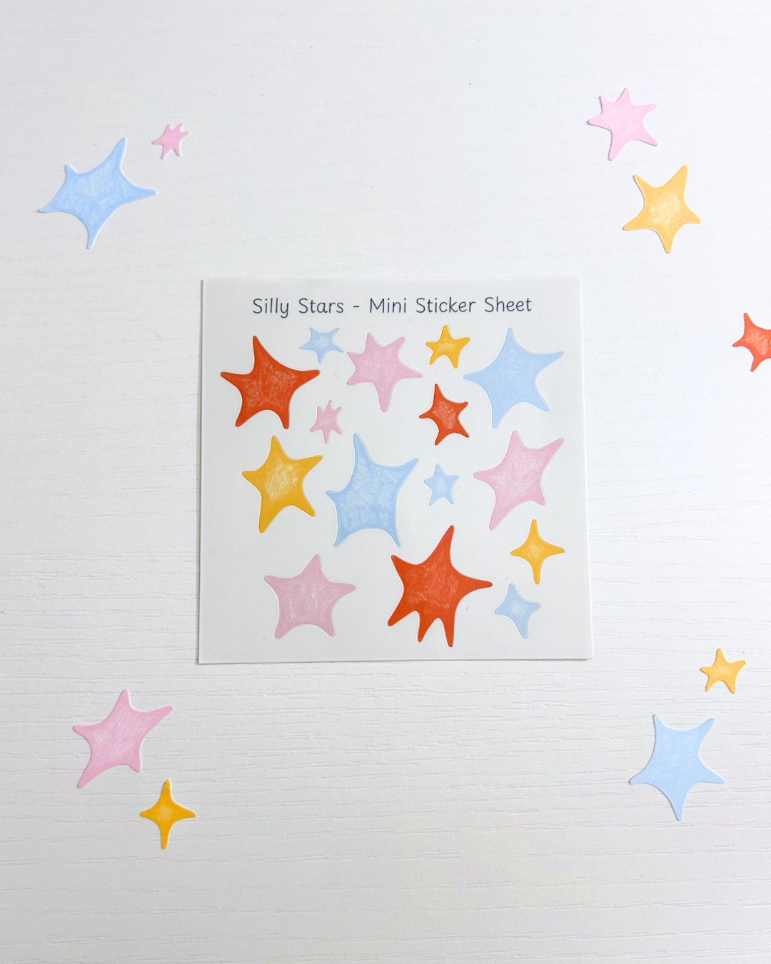 Silly Stars Mini Sticker Sheet - Junk Journal / Planner Stickers