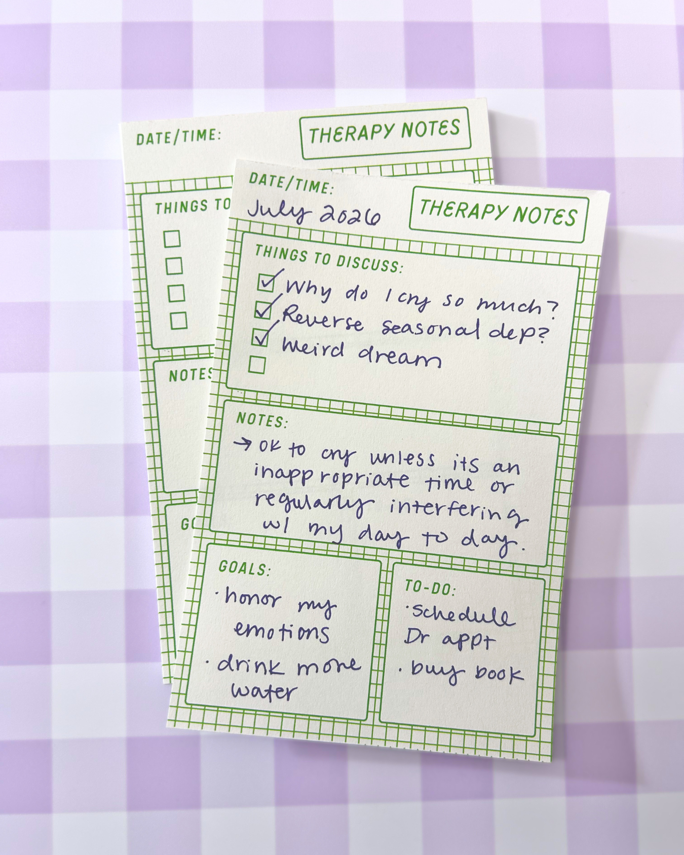 Therapy Notes Notepad - 4x6" Mental Health Stationery